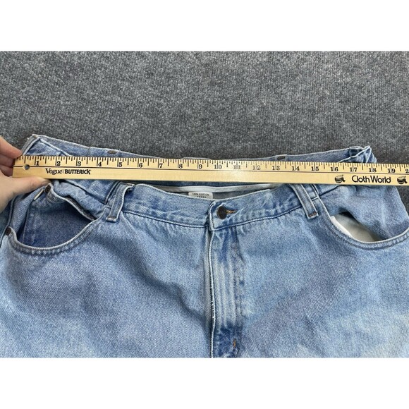 LL Bean Jeans Mens 42x29 Blue Comfort Waist Elastic Light Wash 100% Cotton Denim - Picture 6 of 9